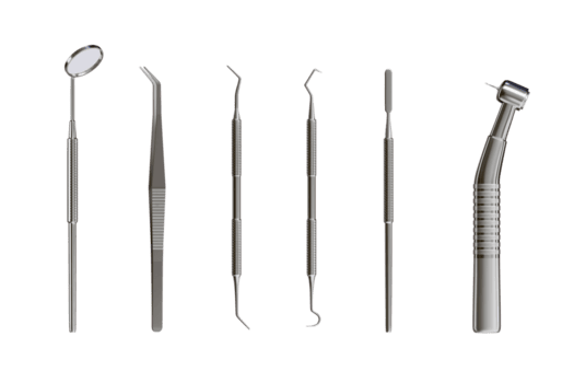medical equipment instrument top view illustration isolated on transparent